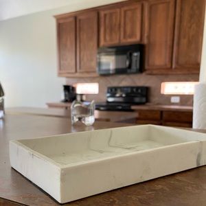 Faux Marble Vanity/ Bedside Catchall Tray